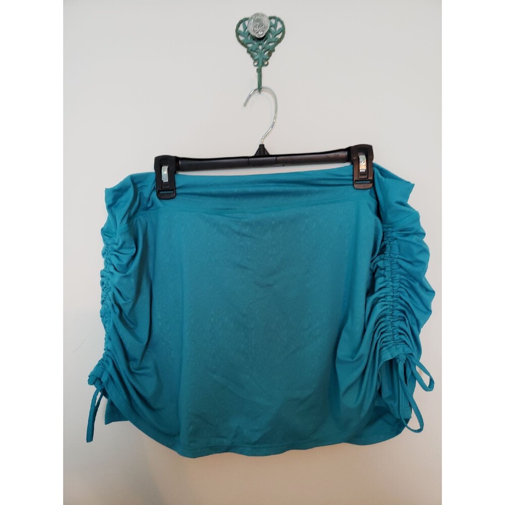 Reel Legends Turquoise Moisture Wicking Ruched Side Skort, Size XL